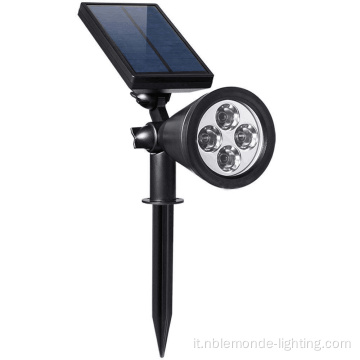 Luce impermeabile per giardino solare a 4 LED IP65